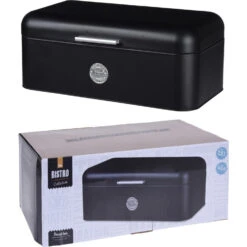 Excellent Houseware Broodtrommel Metaal Zwart42 X 22 X 16 Cm -Keukenbenodigdheden Winkel 101 1970 3 1