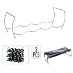 Excellent Houseware Wijnrek Stapelbaar Chroom -Keukenbenodigdheden Winkel 101 2085 4 1