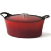 Cuisinox Gietijzeren Braadpan Ø29 Ovaal Volcan Rood Geëmailleerd -Keukenbenodigdheden Winkel 101 3279 2 2