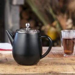 Bredemeijer Theepot 1,1L Duet Eva Mat Zwart -Keukenbenodigdheden Winkel 101 5861 5 1