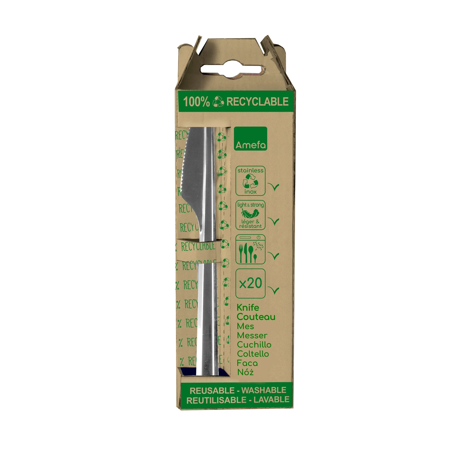 Amefa Leaves Wegwerp Tafelmessen 20 Stuks 3 Amefa Leaves Wegwerp Tafelmessen 20 Stuks