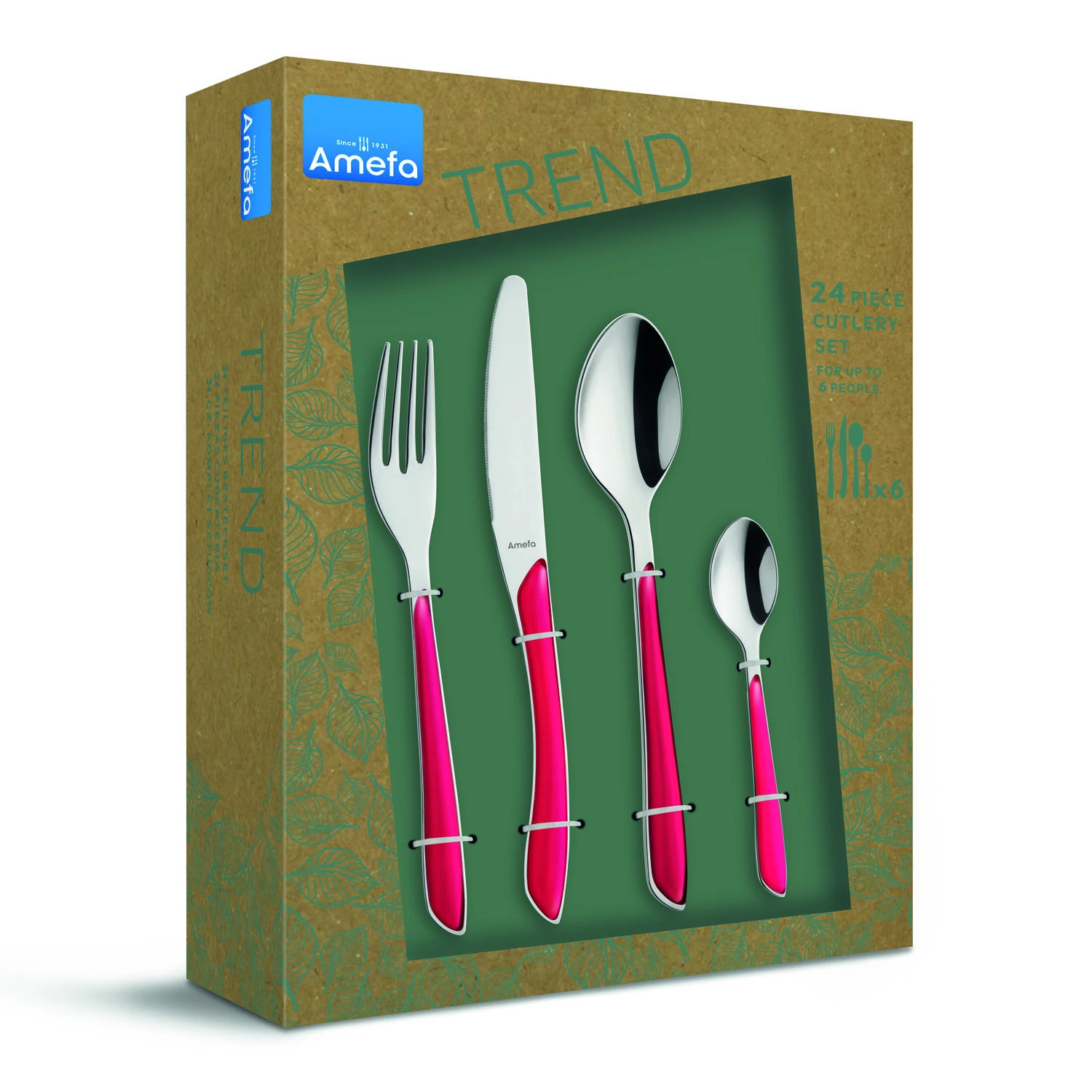 Amefa Bestekset Eclat 24 Delig Raspberry 3 Amefa Bestekset Eclat 24 Delig Raspberry