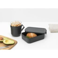 Brabantia Make En Take Lunchset 2 Delig Dark Grey -Keukenbenodigdheden Winkel 102 6665 4 1 1